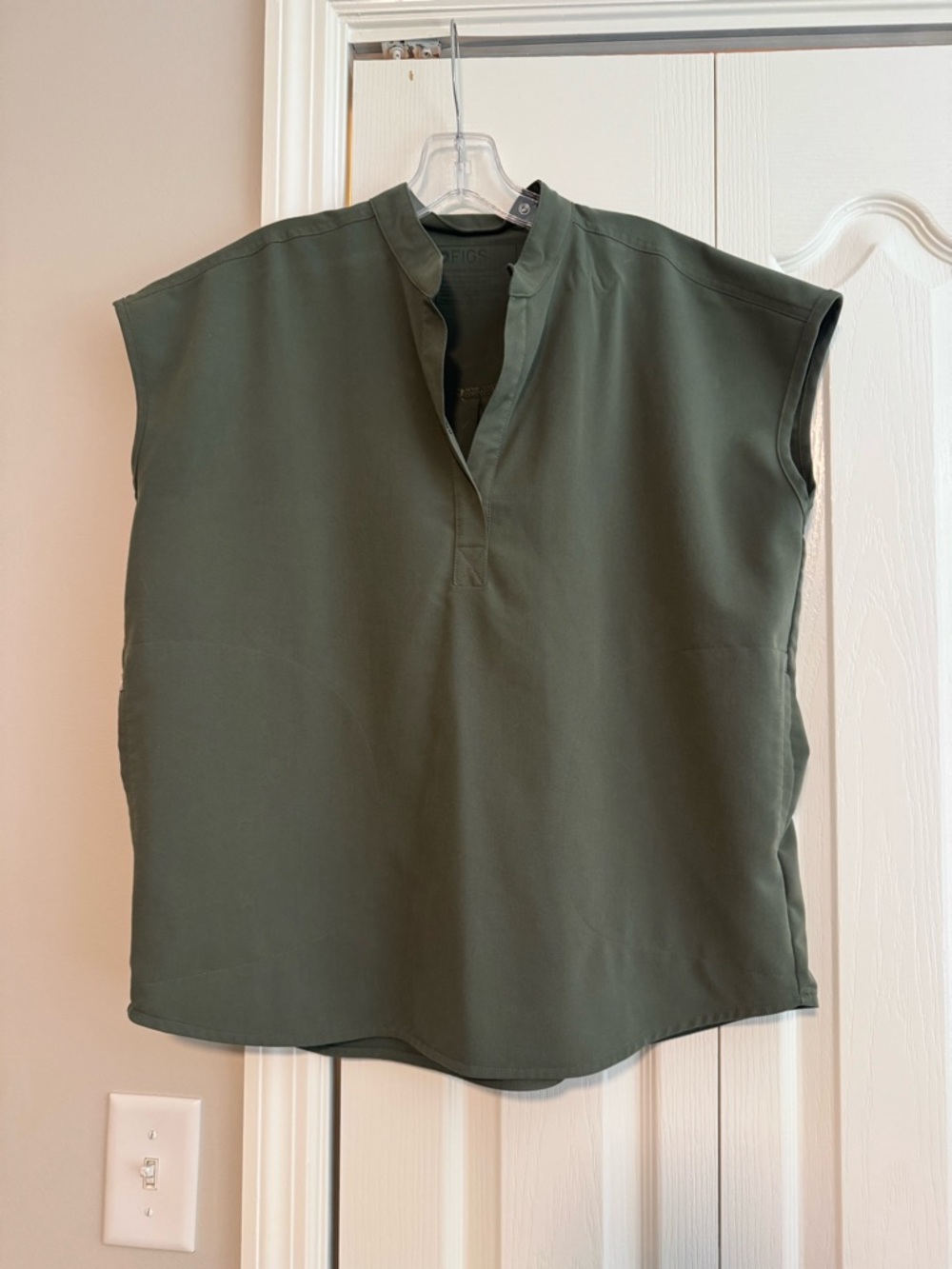 Figs Olive Sleeveless scrub Top and Bottom
